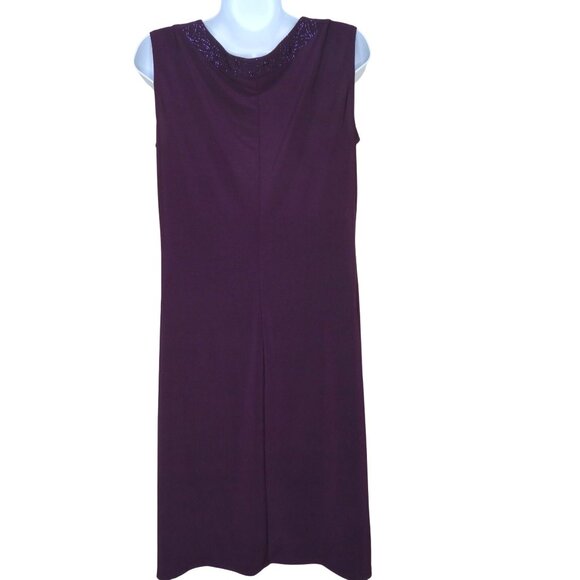 R&M Richards Dress Jacket S Plum Purple Shimmer Sheer Cruise Wedding Party - Picture 12 of 16